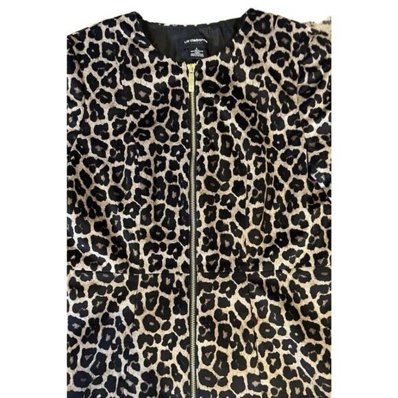 Liz Claiborne Career Women's Blazer Animal Print Small Zip Jacket Professional - Picture 2 of 8